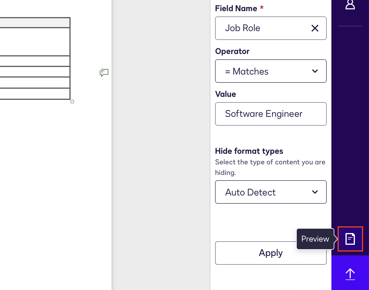 Preview a Generated Document in the Template Assistant