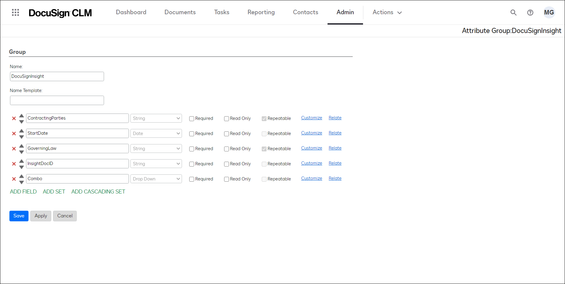 Configure the DSCLM Folder ID, Document Template, and Client ID ...