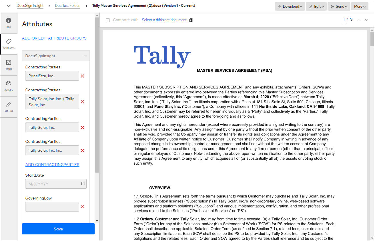 Add Attributes to Contracts to Prepare Documents for Migration from CLM ...