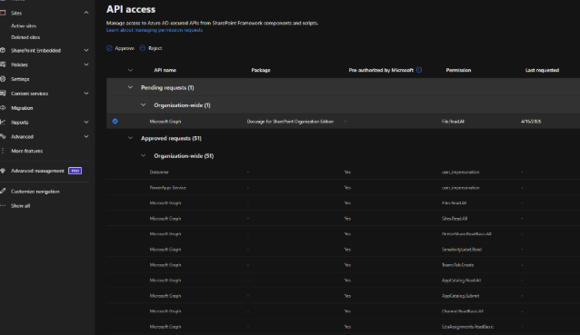 Approve the API Permissions for Docusign for SharePoint