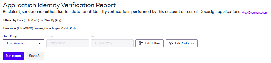 Application Identity Verification Report