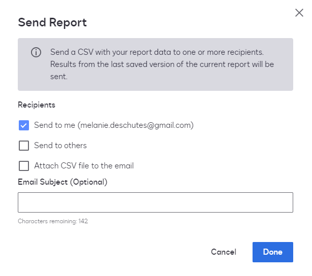 Send Report Results by Email