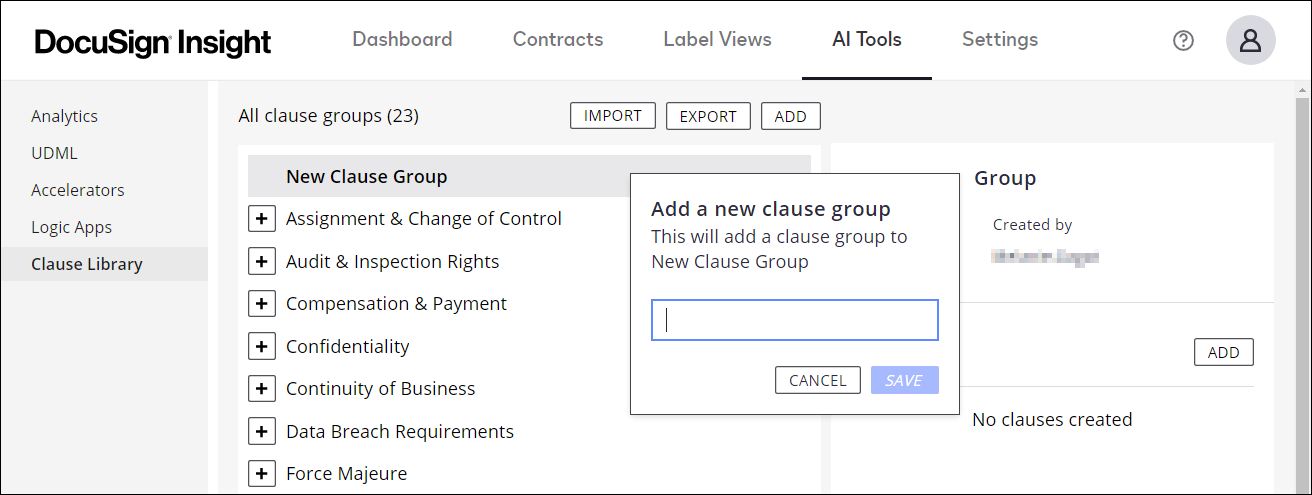 Create a Clause Group Taxonomy (Groups and Sub-Groups) to Define a ...