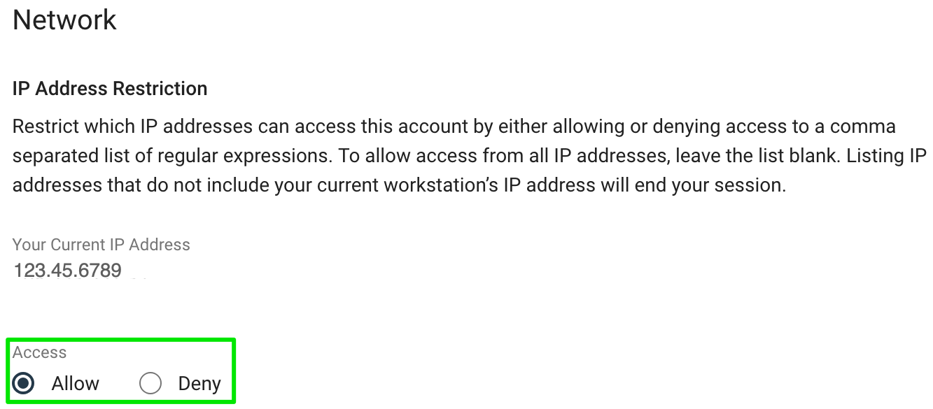 Setting IP Restrictions