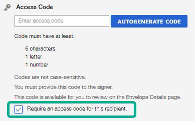 Access Codes and Templates