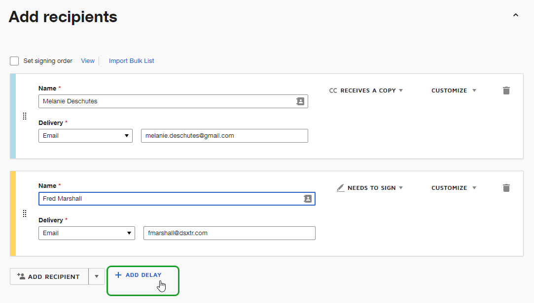 Add a Delay Between Recipients