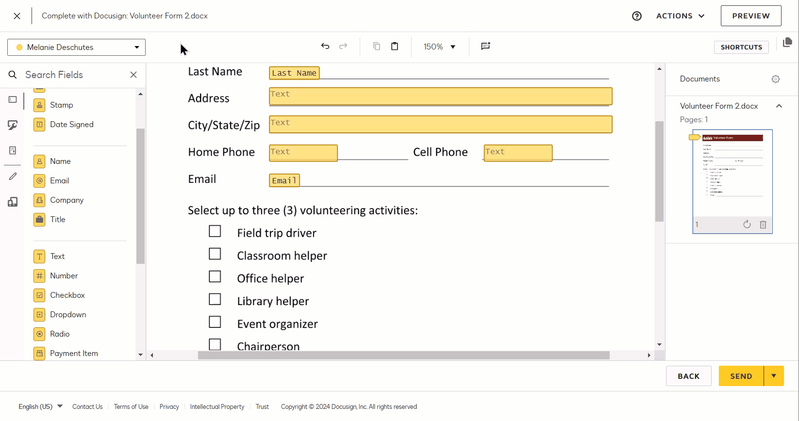 Checkbox Fields