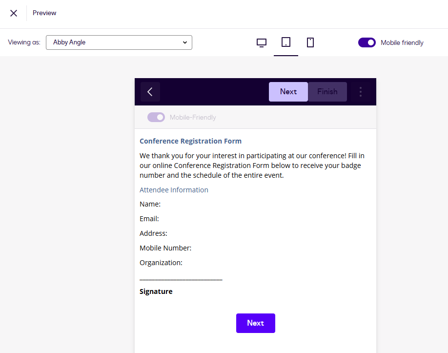 Send a Responsive Document
