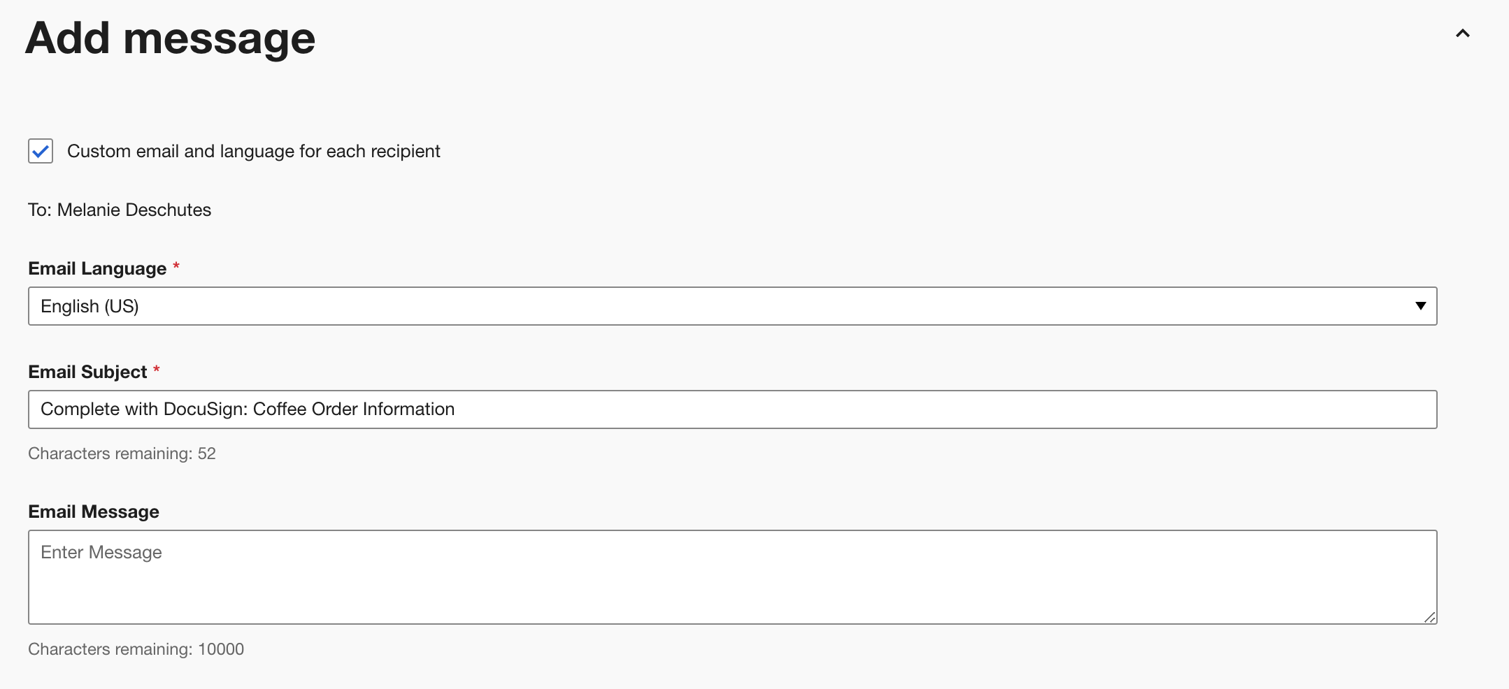 Set The Recipient Language And A Custom Email Message set-the-recipient-language-and-a-custom-email-message
