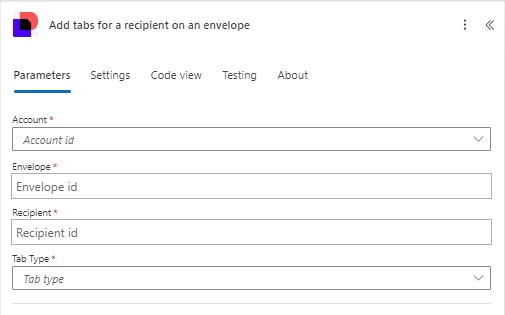 Add tabs for a recipient on an envelope