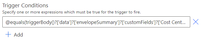 Add conditions to the Docusign trigger