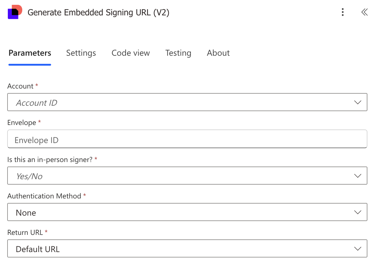 Generate embedded signing URL