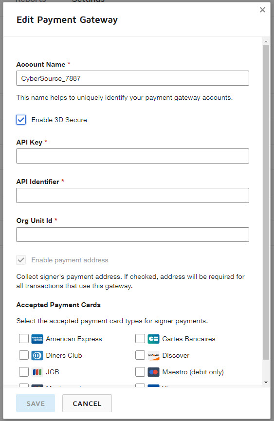 Enable 3D Secure for a Payment Gateway