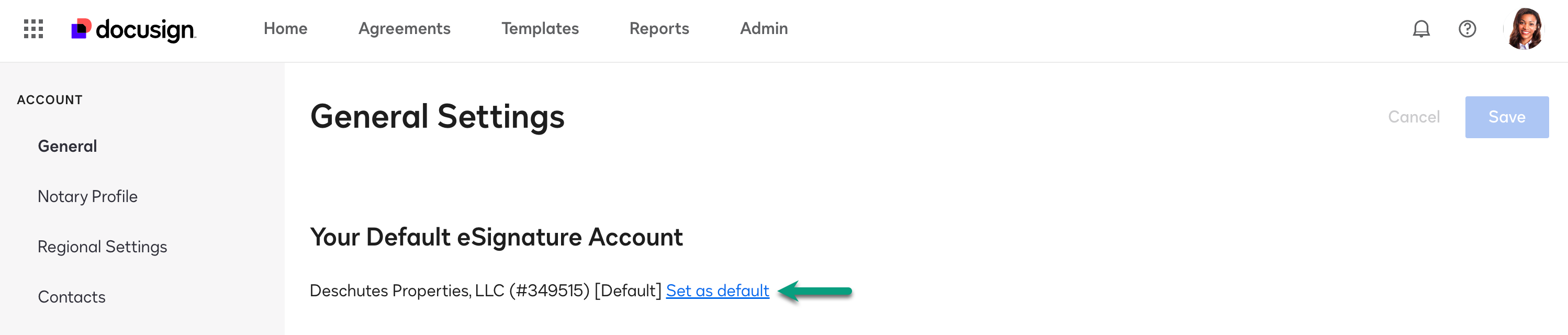 setdefaultacct.png?token=eyJhbGciOiJIUzI1NiIsInR5cCI6IkpXVCJ9.eyJjdXN0b21lciI6ImRvY3VzaWduX3Byb2R1Y3Rpb24iLCJleHAiOjE3NTkzMzIyMTYsInNoZWFmIjoianV4MTY0MzIzNTk2OTk1NCJ9.pWZONaQh9mSGS1yq2knuAnh3o4XwRF0XwNE2v7Ec0-s&_LANG=enus