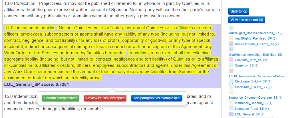 Use the Add Paragraph as Example Option to Add New Example Text to