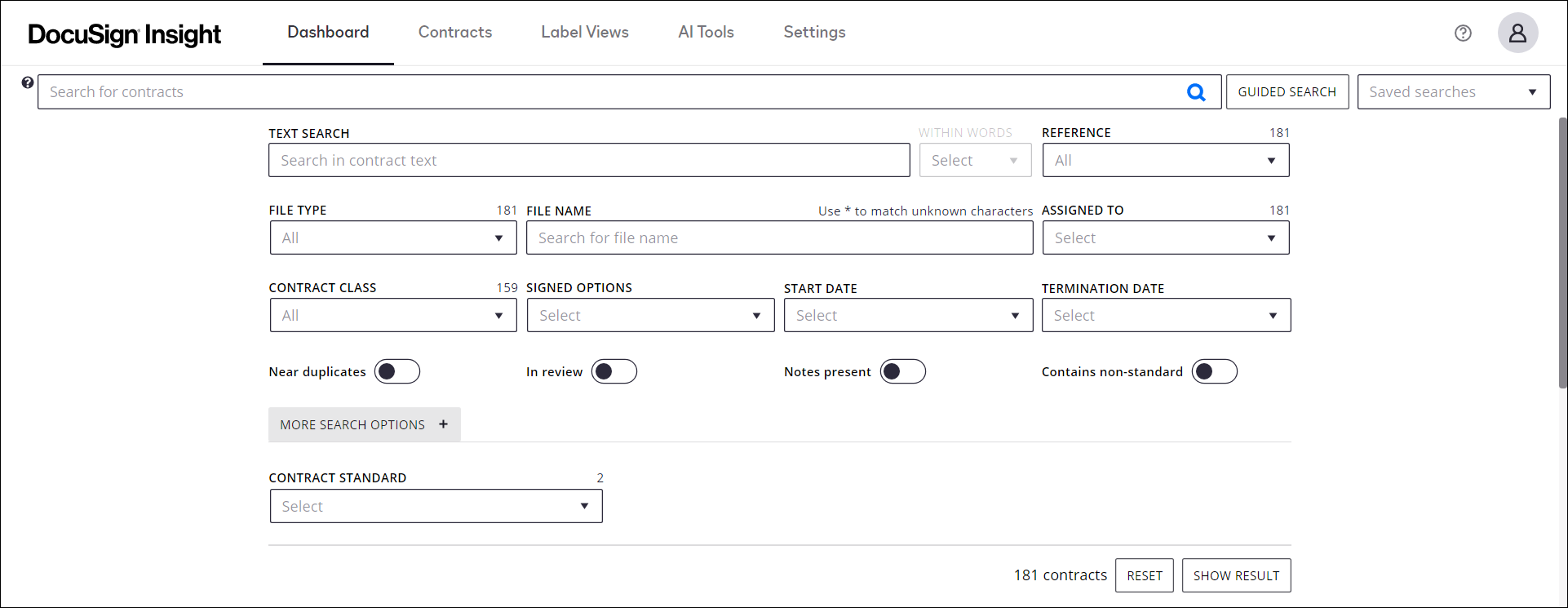Use Contract Standards for Contract Classification in DocuSign Insight