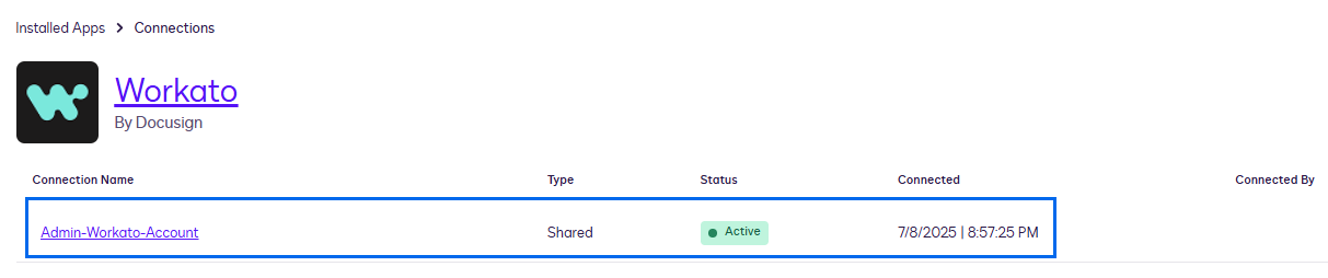 Connect Docusign Maestro with the Workato Account