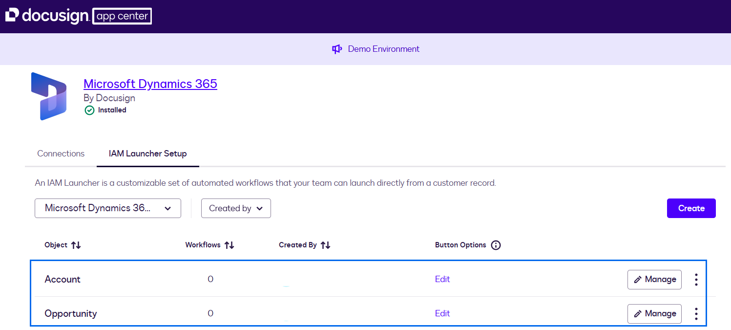 Enable Start with Docusign in Dynamics 365 from IAM Launcher Setup