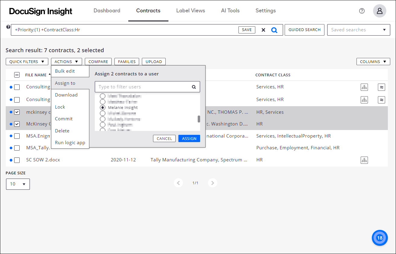 Assign Contracts for Additional Review