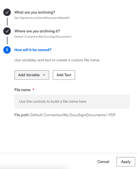 Configure a Dropbox Store Files Step in an Agreement Workflow