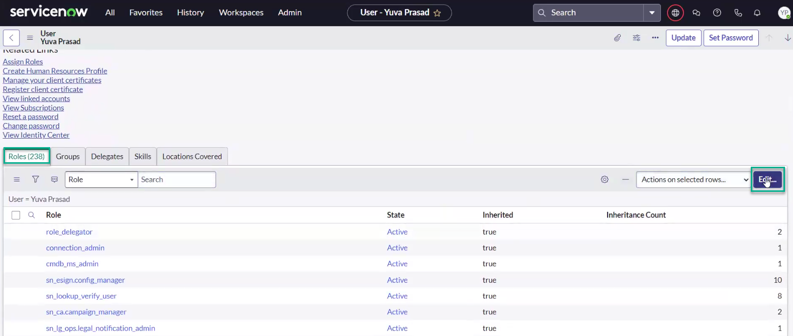 Set Up the Docusign App Center ServiceNow Instance, Step 4: Assign the ...