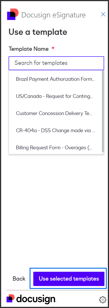 Send using a template