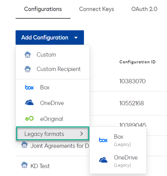 Box and OneDrive Update for DocuSign Connect