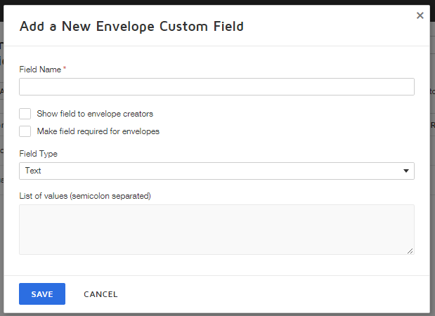 Add Custom Fields to Envelopes