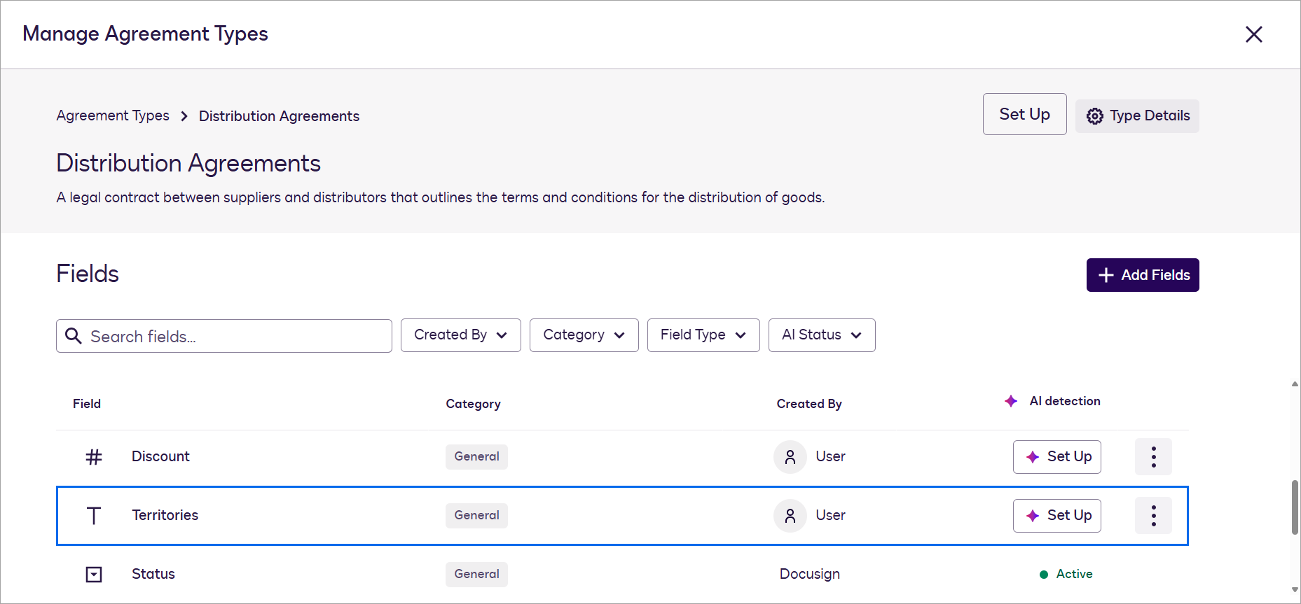Add Custom Fields to Agreement Types