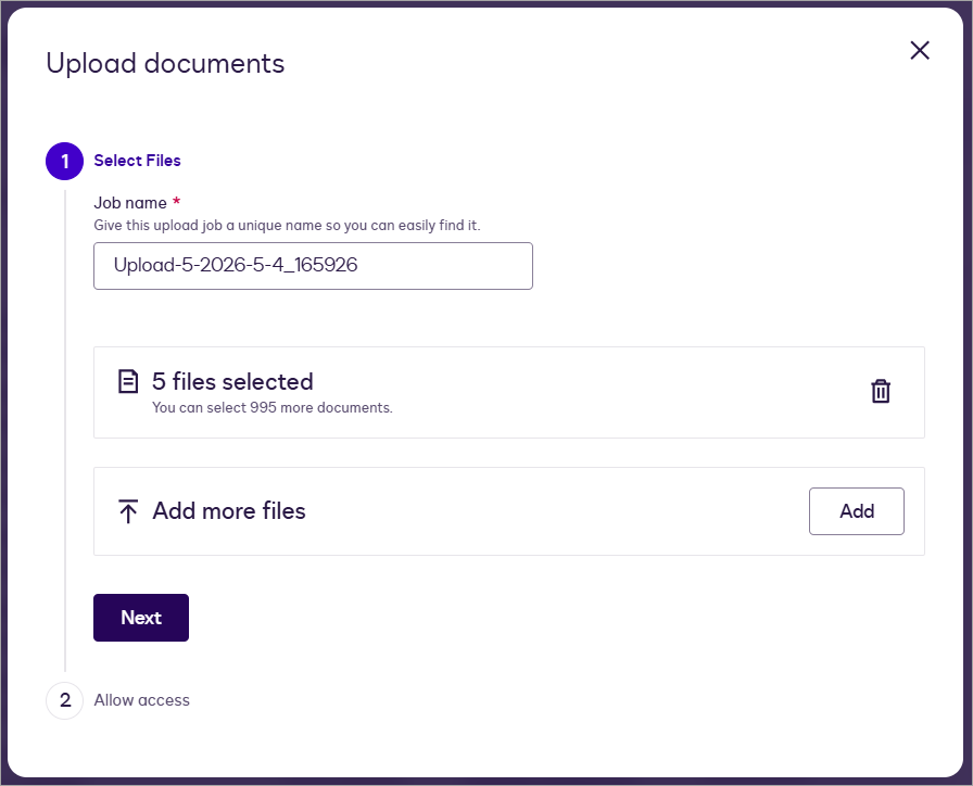 Bulk Upload Documents and Set Access Controls