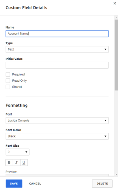 Edit Custom Fields