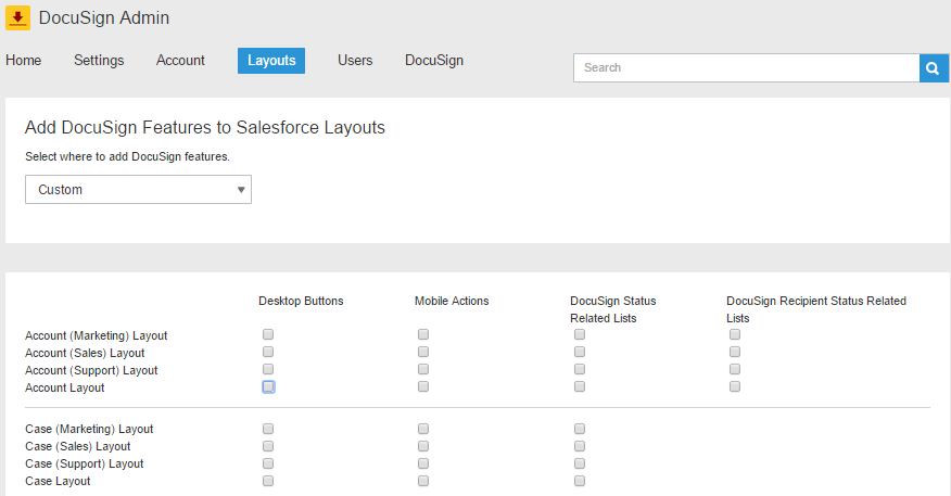 Add Docusign Status Related Lists to a Salesforce Layout