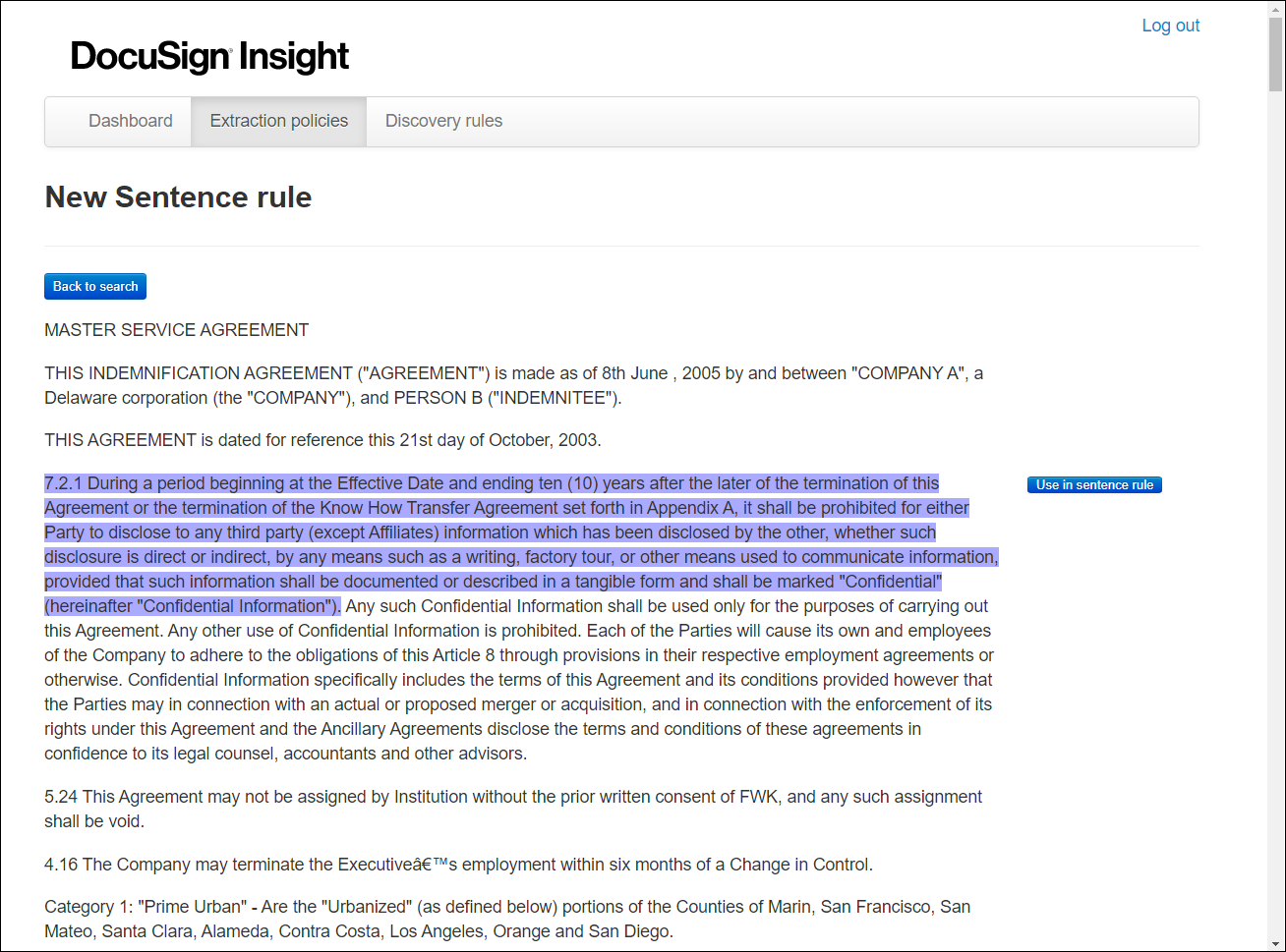 Create Sentence Rules within Custom Extraction Policies to Extract ...