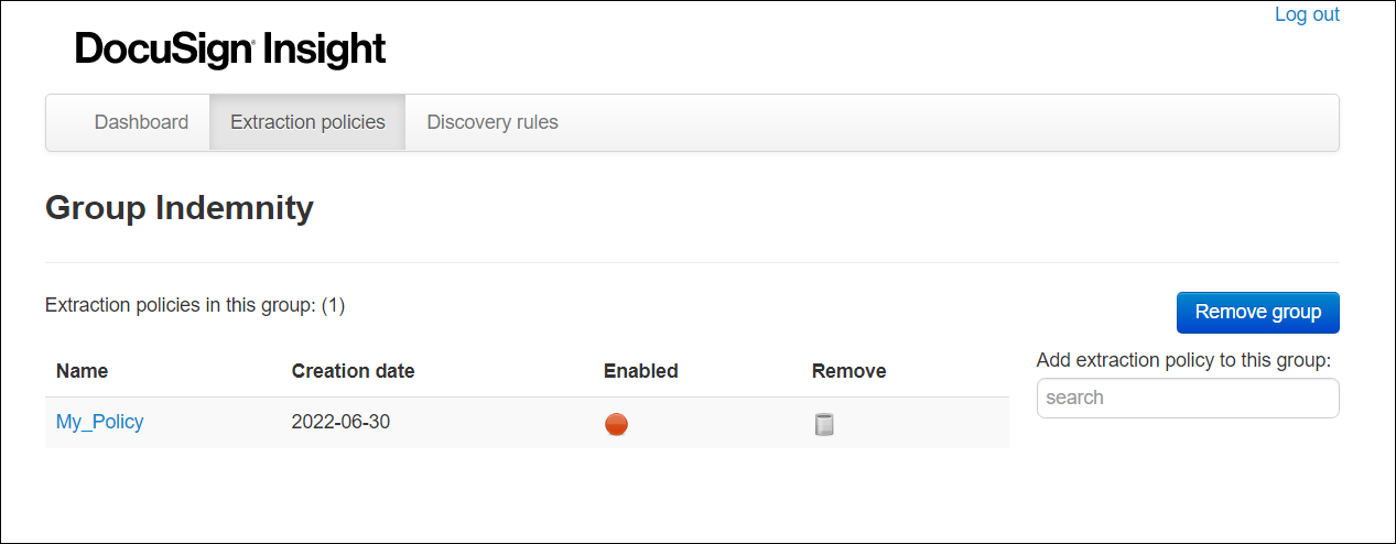 Use Policy Groups to Report on Extraction Policies