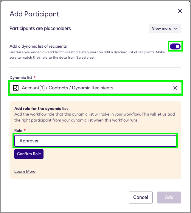 Add a List of Participants to a Salesforce Workflow Step