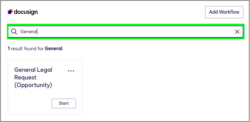 Start a Docusign Workflow from a Salesforce Record