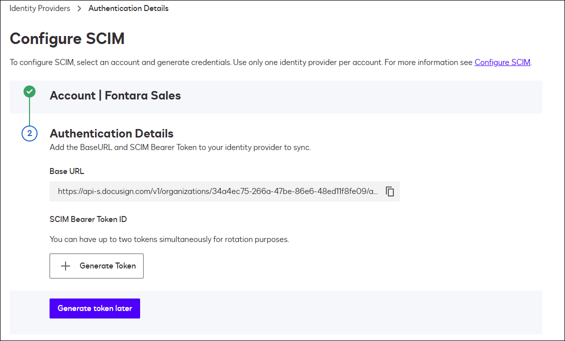 Configure SCIM for a Docusign Account