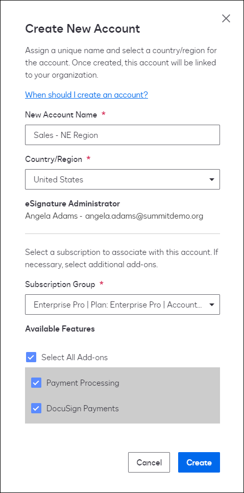 Create a New Account
