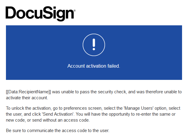 Account Activation Failed - Email Resource File