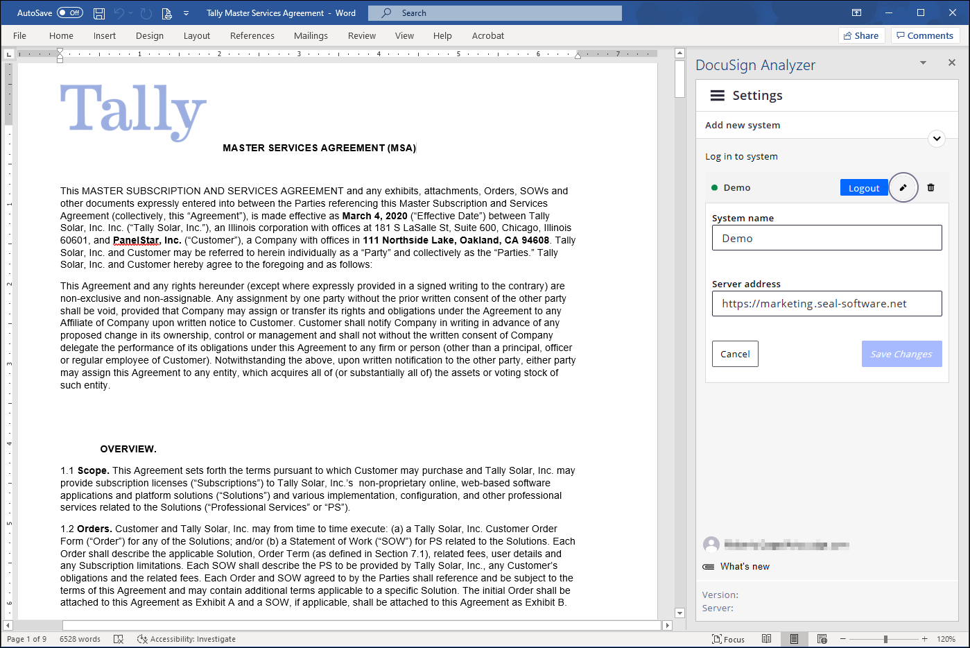 Edit a DocuSign Insight Server Connection to Update the System Name and ...