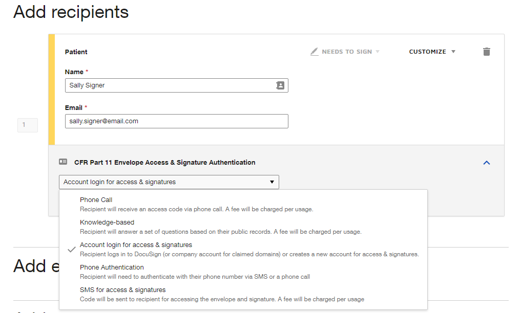 Authentication Methods for Part 11 Signers