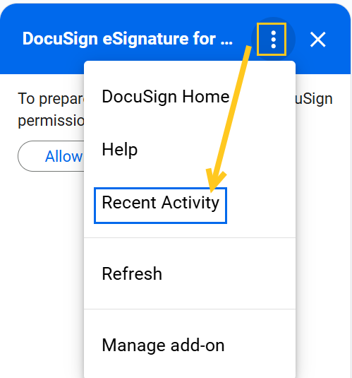 See Recent Docusign Activity in Google Workspace