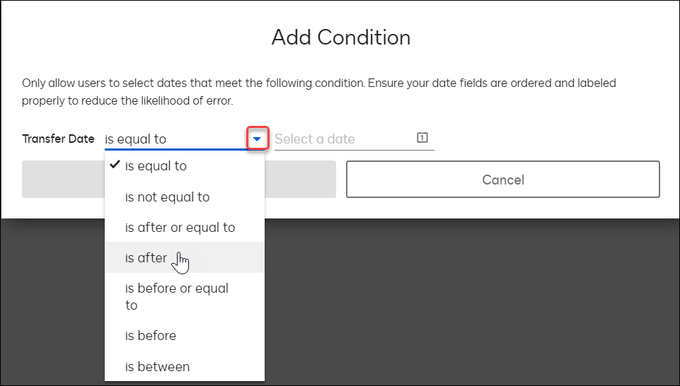 Add Validation Conditions to Date Fields on Document Generation Forms