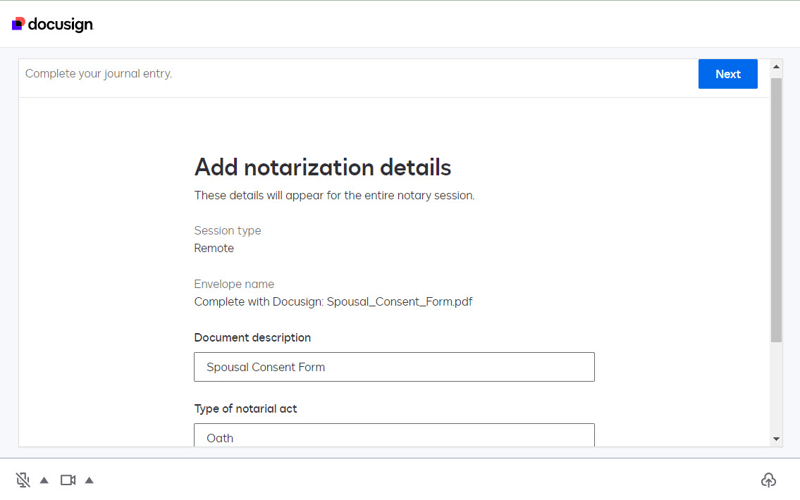 Perform Remote Online Notarization