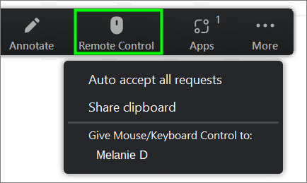 Pass Control to Recipient