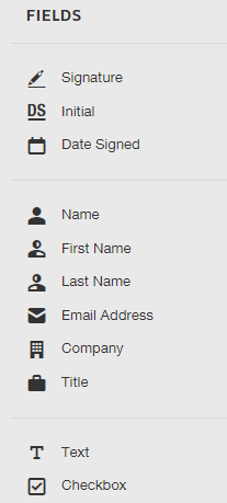 Screenshot of the Freeform signing menu.