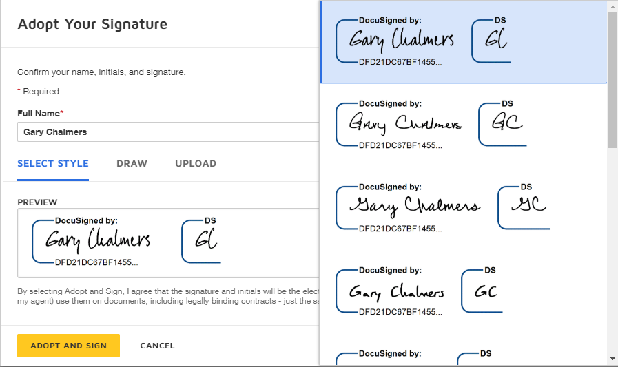 Adopt Signature Adopt Your Signature