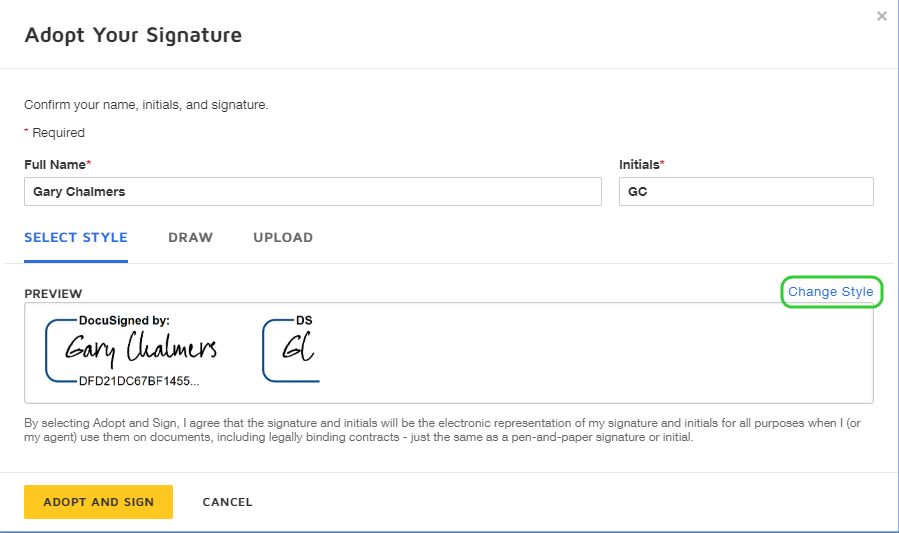 Adopt Your Signature