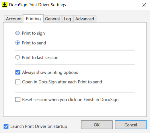 Print Session Print Driver Settings