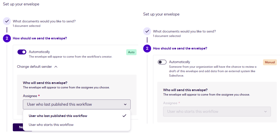 Send Options Evening Understand Manual and Automatic Sending and Sender Options